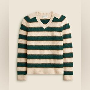 J crew Brushed wool V-neck sweater in stripe